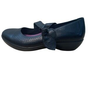 Dansko Black Leather Perforated Mary Jane Knot Strap 38